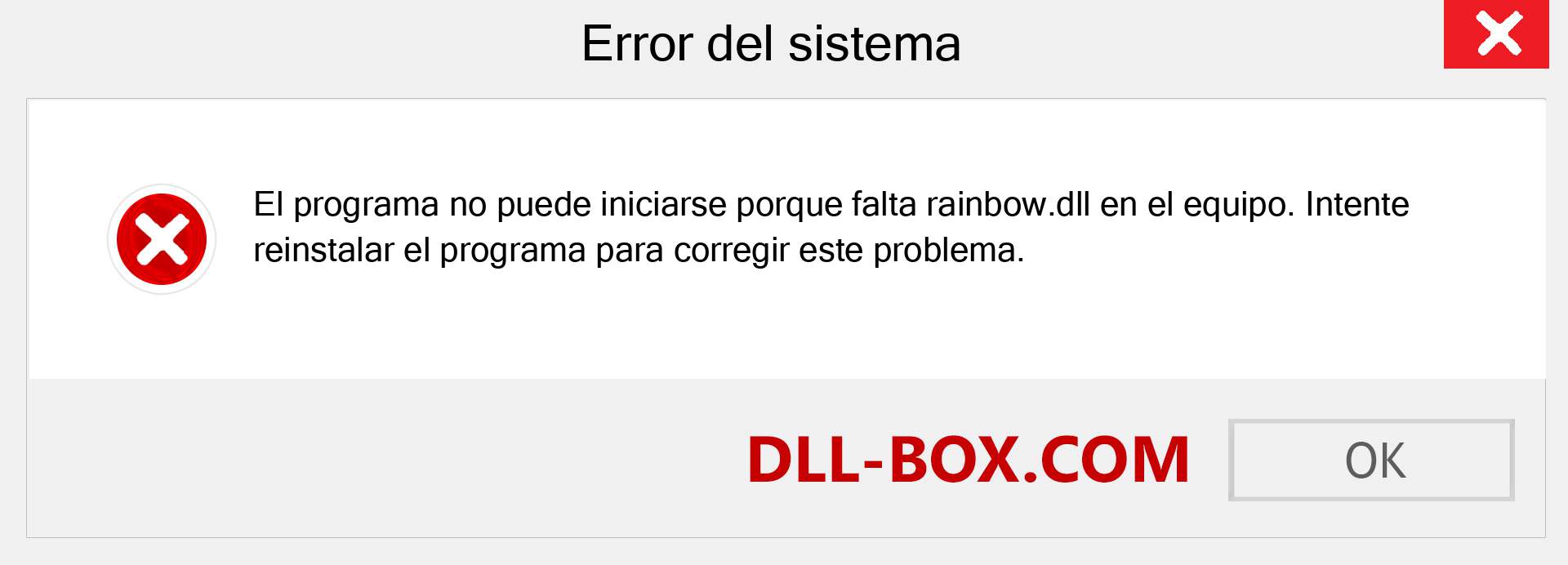 ¿Falta el archivo rainbow.dll ?. Descargar para Windows 7, 8, 10 - Corregir rainbow dll Missing Error en Windows, fotos, imágenes